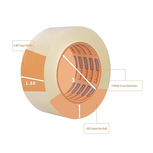 ADHES Packing Tape Shipping Tape Packaging Tape for Moving Boxes,1.88 Inch x 100 Yards x 2.7 Mil, 60 Rolls-DeskLoop Office