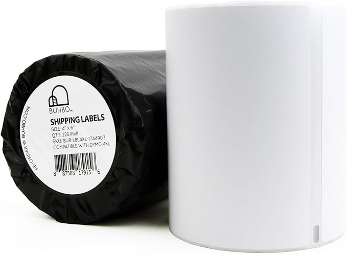 Buhbo Compatible with DYMO LabelWriter 4XL 4" x 6" Shipping Label 1744907, White (220 Per Roll)-DeskLoop Office
