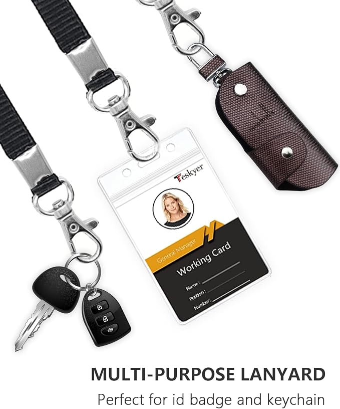 Teskyer Lanyards for ID Badges, 3 Pack | Durable Nylon Lanyard, Waterproof Seal - Image 4