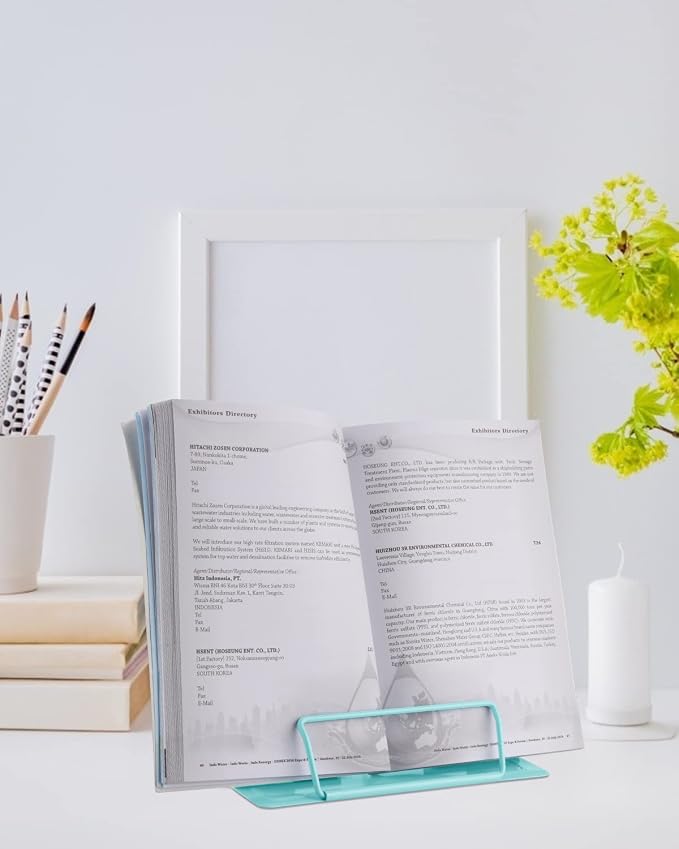 MSDADA Desk Book Stand Metal Reading Rest Book Holder Adjustable Cookbook - Image 9