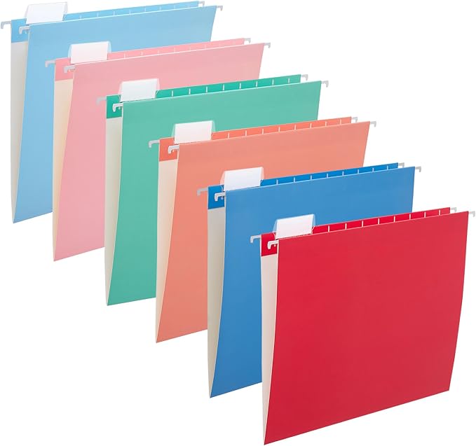 12 Pack Hanging File Folder Letter Size Reinforced Hanging Folders by Beramon