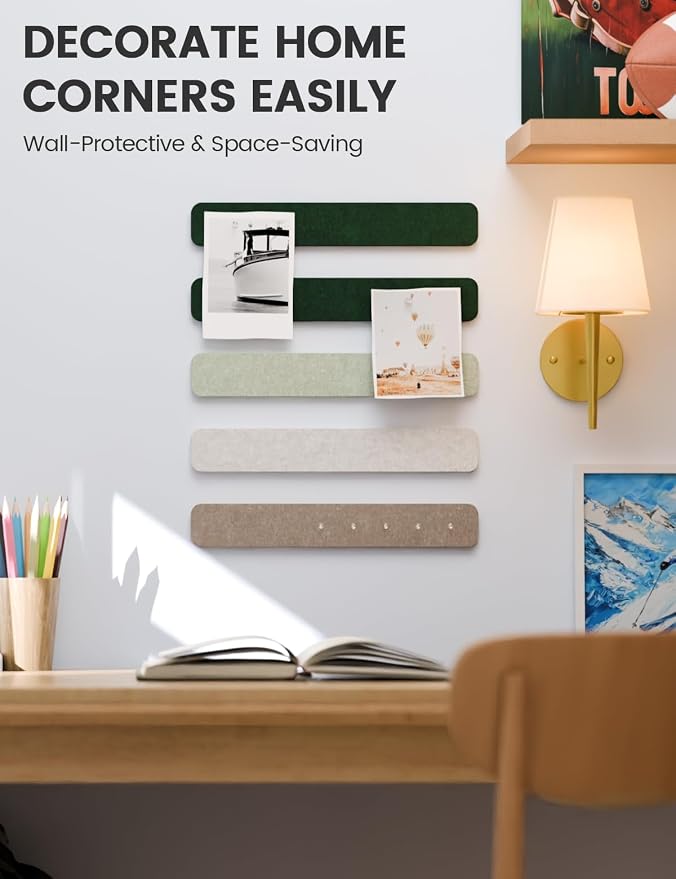 Fluxynara Cork Board Alternative Felt Strip Board 5-Pack 13"x2", Office Pin - Image 4