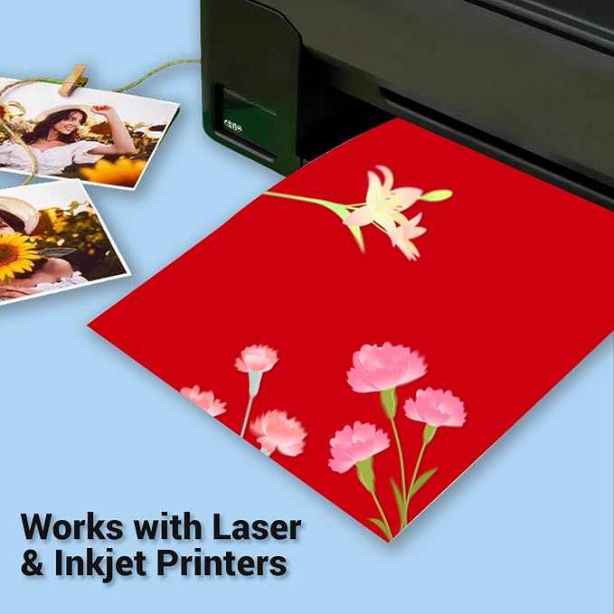 Cardstock 8.5 x 11, Thick Printer Paper 75 lb/200 gsm, 40 Sheets Card Stock Red - Image 5
