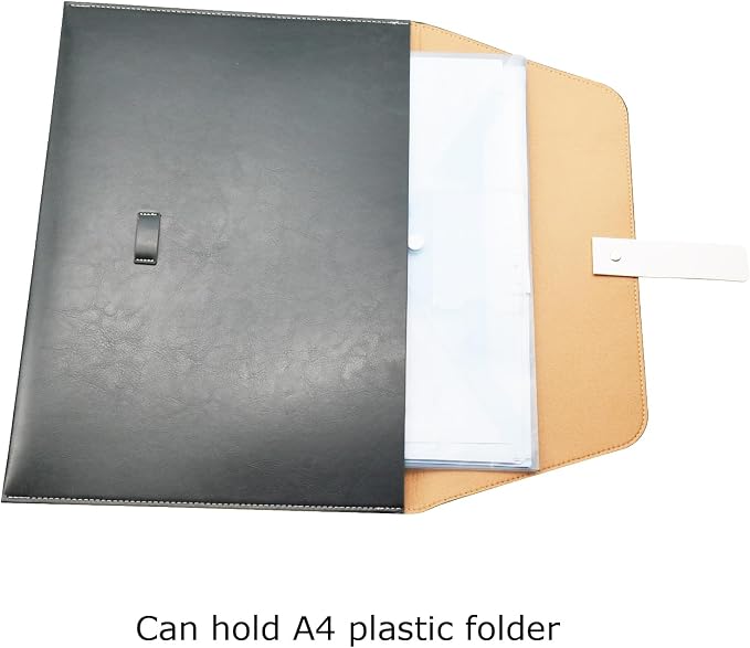 PU Leather A4 File Folder Large Document Holder Waterproof Envelope Folder Case - Image 5