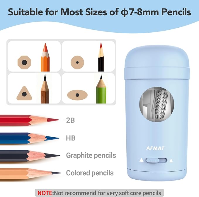 AFMAT Electric Pencil Sharpener, Fully Automatic Pencil Sharpener - Image 3