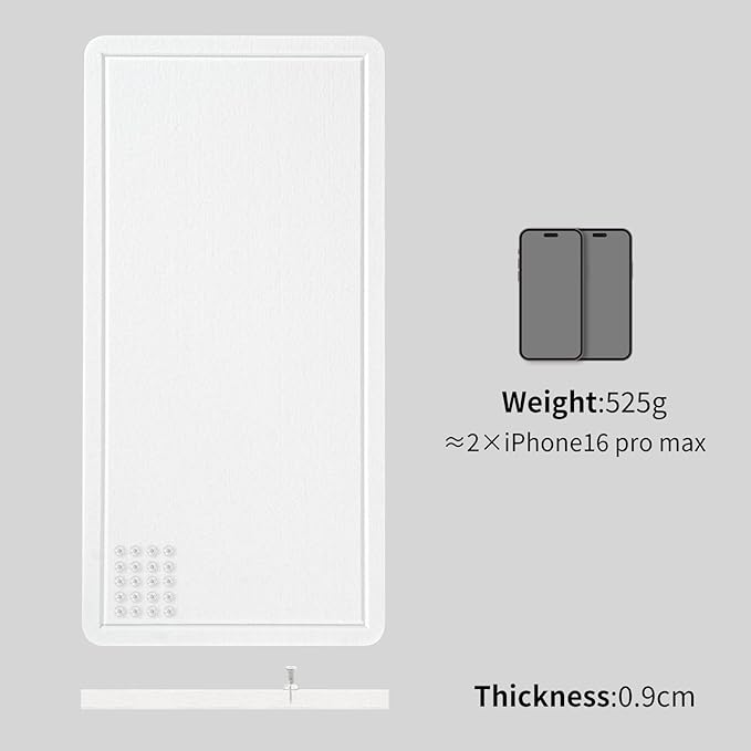 Bulletin Board, 35 x 17 1/2 inches Felt Board - Decorative Pin Board, Cork Board Alternative for Wall, Foldable Picture Board Self-Adhesive Vision Board Prayer Board with 20 Pushpins - White-DeskLoop Office