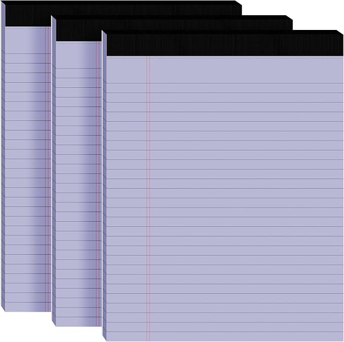 3pcs Legal Pads 8.5 x 11, Notepads 8.5 x 11 Inch, 30 Sheets/Pack, Perforate by Ciphyfee