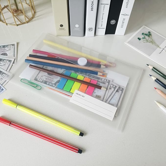 YoeeJob Plastic Envelopes with Hook & Loop Closure, 6x10 Receipt Envelope Money - Image 2