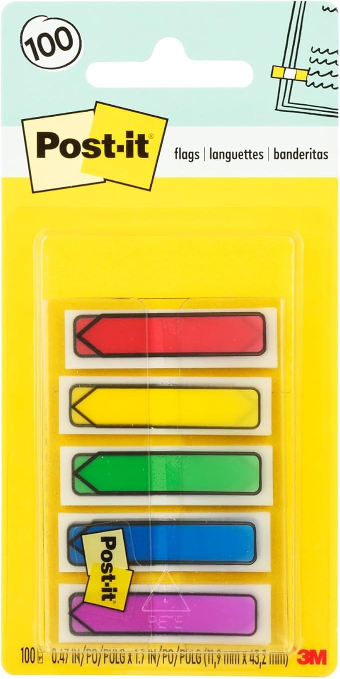 Post-it Arrow Flags, 0.47 in. x 1.7 in., One Dispenser by Unknown