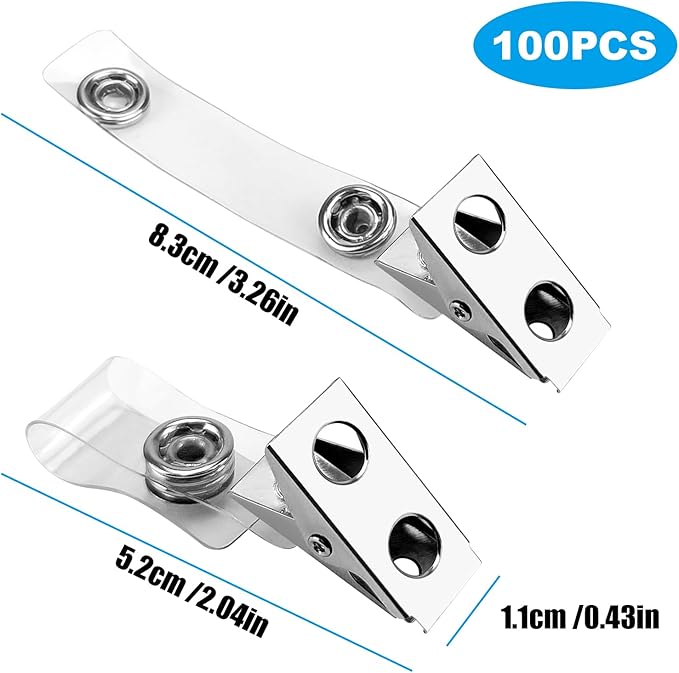 DE 100Pcs Metal Badge Clips - Image 2