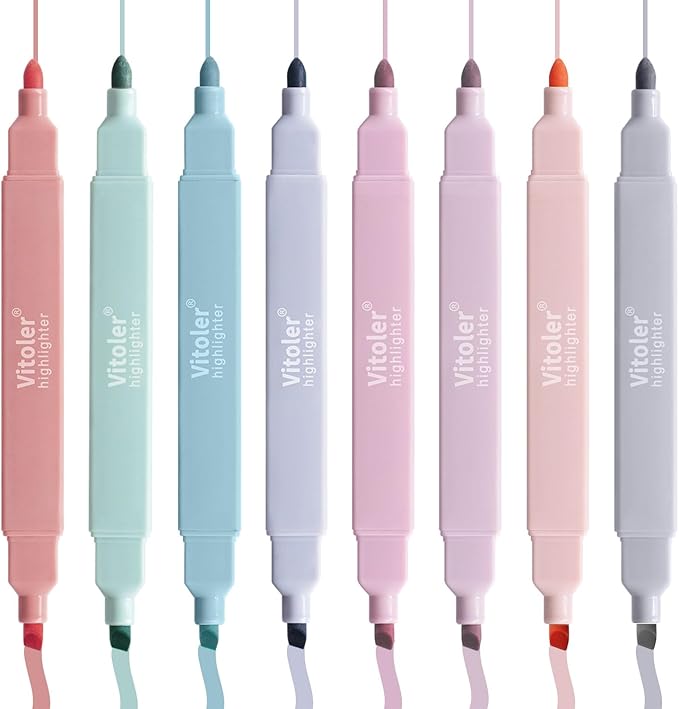 Piochoo Highlighters, Dual Tip Office Accessories by Piochoo