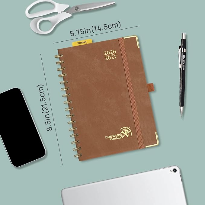 POPRUN Daily Planner 2026-2027 One Page Per Day, 12 Months Hourly Appointment - Image 2