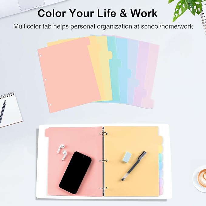 48 Count/6 Sets Write & Erase Binder Dividers - Image 6