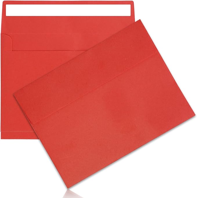 50Packs A4 Red Envelopes4x 6 Inch Card Envelopes, Self Seal by JOOLOKT