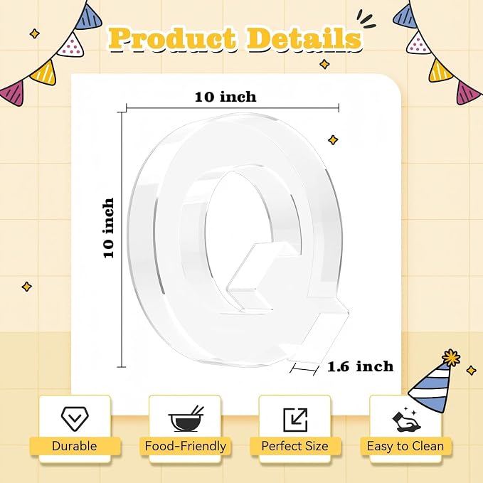 Ledido 10’’ Acrylic Number Charcuterie Board Box, Reusable Fillable Serving Tray - Image 3