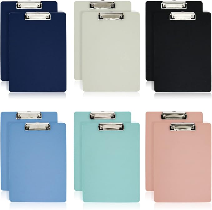 BOMEI PACK Office Plastic Clipboards, 12.5 x 9 Inch A4 Letter Size by BOMEIPACK