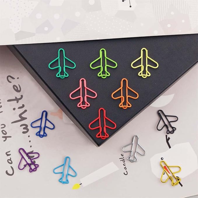 OWLFAVO 120pcs Airplane Shape Paper Clips - Image 3