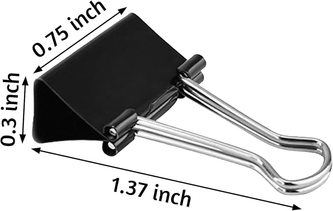 OWLKELA 140 PCS Mini Binder Clips 0.75 Inch, Metal Paper Clip Bulk, Small Black - Image 3