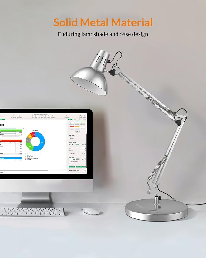LEPOWER Metal Desk Lamp, Adjustable Goose Neck Architect Table Lamp - Image 3
