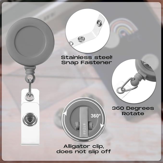 Zonon 50 Pcs Retractable Badge Holder Reels - Image 3