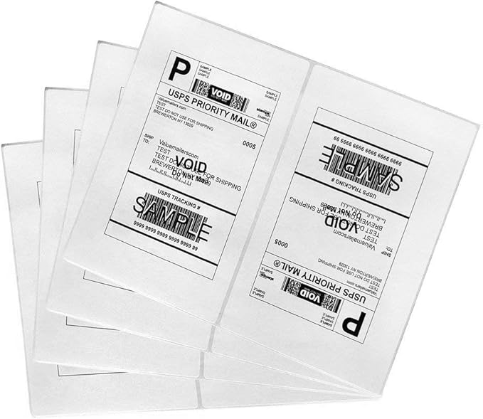 Shipping Label with Rounded Corner, 8.5 x 5.5 Inches Half Sheet Self Adhesive by Immuson