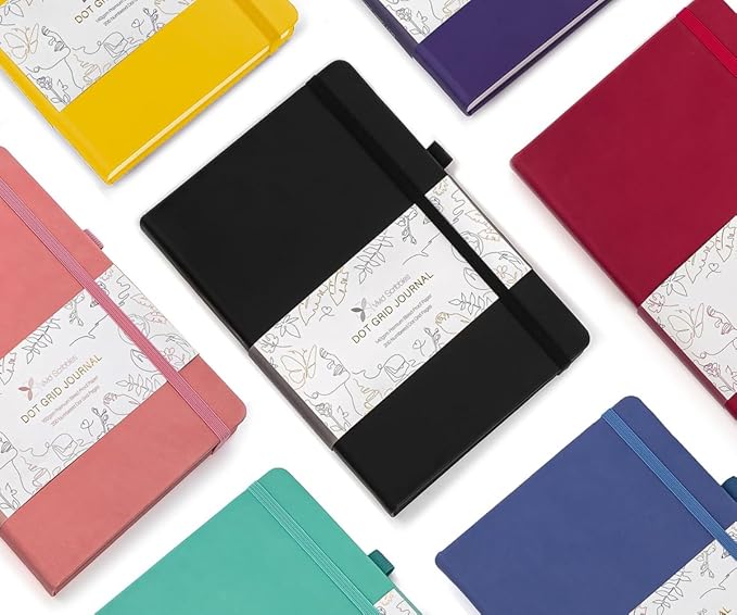 Dotted Journal – 140gsm Bleed Proof Thick White Paper – 200 Numbered Dot Grid Pages – 5.8 x 8.3 inch Bullet Dotted Notebook-DeskLoop Office