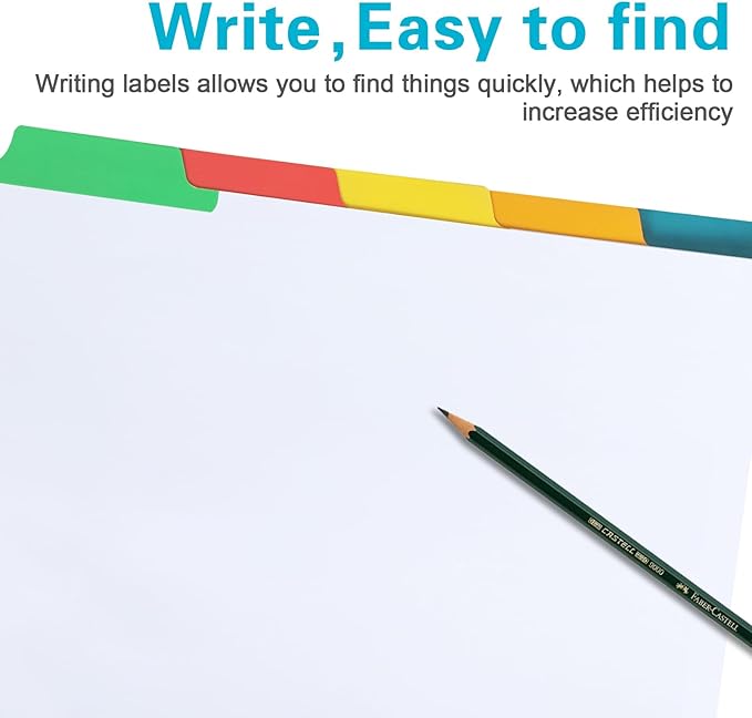 Binder Divider, PANDRI 120 Pack Binder Index White Dividers with 5 Tabs, Letter Size Paper Binder Divider for School Office Home Business-DeskLoop Office