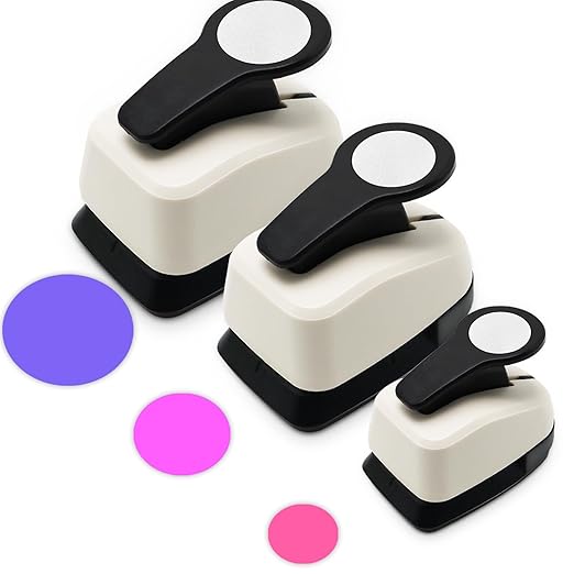Circle Hole Punch, Circle Punches for Paper Crafts, Circles Puncher, Circles Hole Puncher Set, 5/8 CirclePunch, 1 Inch Craft Punches, 1.5 Inch Large CircleHole Punch, CirclePaper Punch Set