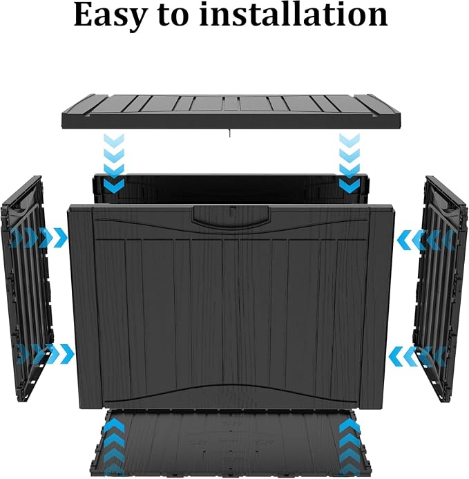 Yardgrace 50 Gallon Plus Outdoor Storage Box, Waterproof Resin Deck Box - Image 7