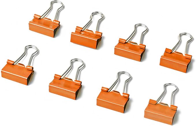 50 Pack Small Orange Binder Clips 3/4 Inch, Colored Little Paper Clamps - Image 5