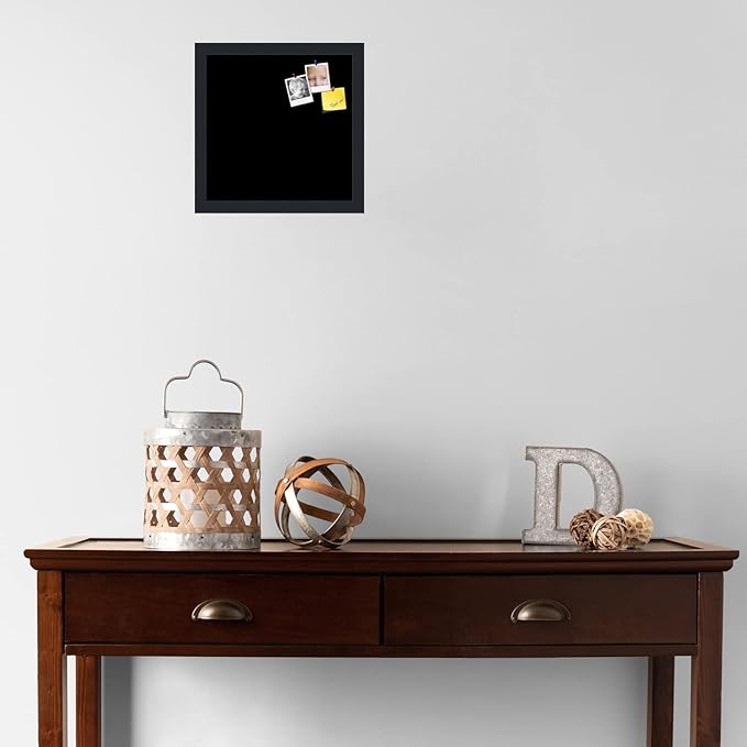 PinPix 12x12 Inch Cork Bulletin Board. This Decorative Framed Pin Board Comes with Solid Black Design and a Satin Black Frame. Ideal for Home Office Decor or Message Board (PinPix-622)-DeskLoop Office