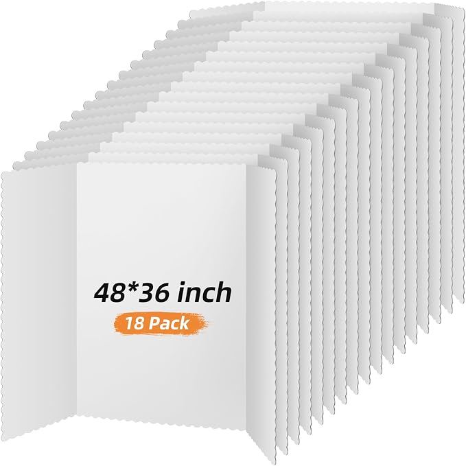 Ctosree 18 Pcs 48 * 36inch Tri Fold Poster Board Bulk, Science Fair Project by Ctosree