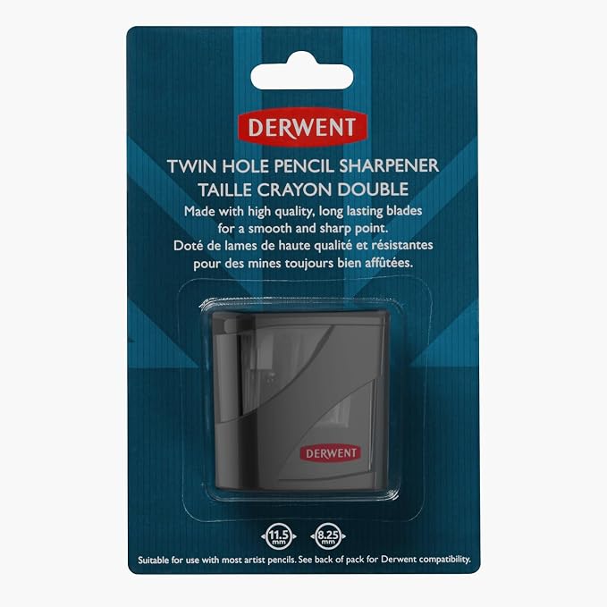 Derwent Twin Hole Pencil Sharpener, 11.5mm & 8.25mm - Image 2