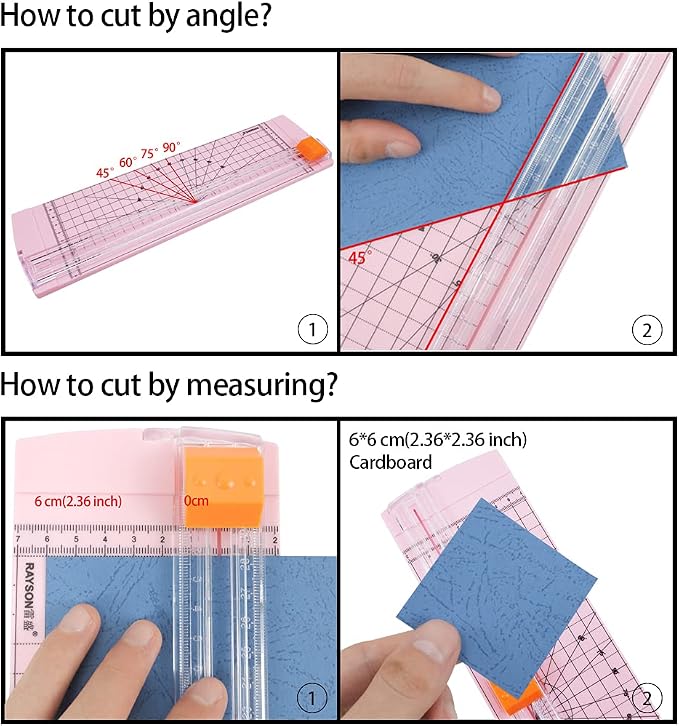 Rayson Paper Cutter Trimmer, A4 Size, Light Pink | A4 12" paper trimmer - Image 3