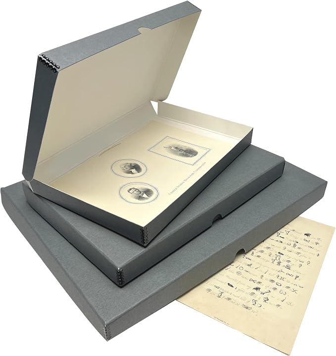 Lineco, 9x12 Gray Clamshell Archival Folio Storage Box, 1.75 Depth, - Image 8