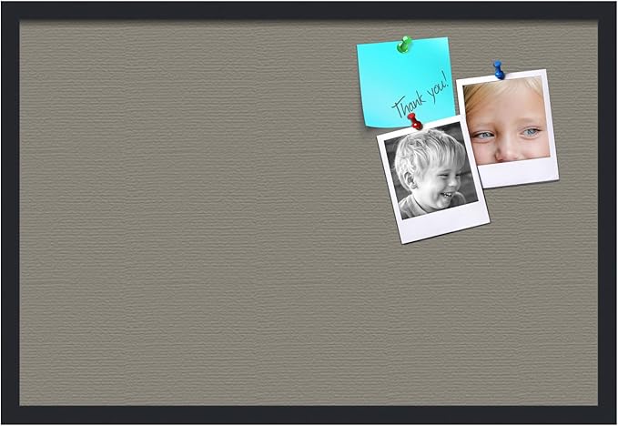 PinPix 30x20 Inch Cork Bulletin Board. This Decorative Framed Pin Board Comes with Pewter Design and a Satin Black Frame. Ideal for Home Office Decor or Message Board (PinPix-1812)-DeskLoop Office