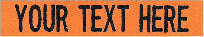 Custom Uniform Name Tapes Solid Colors. Orange Fabric, 5 Inch Sew on by NORTHERNSAFARI