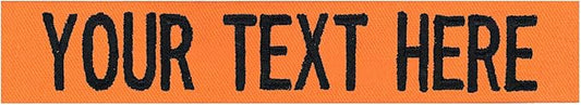 Custom Uniform Name Tapes Solid Colors. Orange Fabric, 4 Inch Hook Fastener by NORTHERNSAFARI