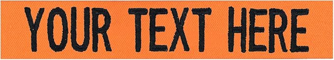 Custom Uniform Name Tapes Solid Colors. Orange Fabric, 4 Inch Sew on by NORTHERNSAFARI