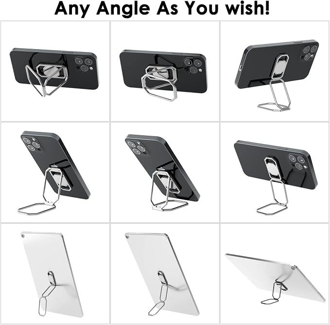 Phone Ring Holder Finger Kickstand, Upgraded 360° Rotation Metal Phone Grip - Image 6