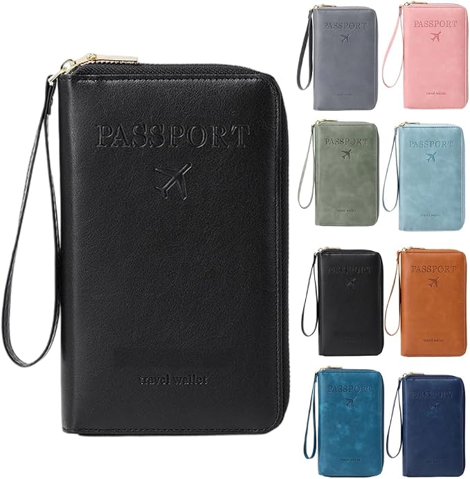 RFID Passport Holder for Wallet, RFID Blocking Document Organizer Clutch Bag by ANYSENTHome