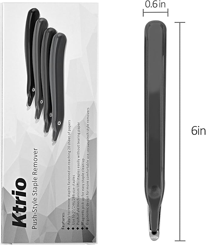 KTRIO Magnetic Staple Remover Tool 6 Pack, Classic Black | Professional Stapler - Image 7
