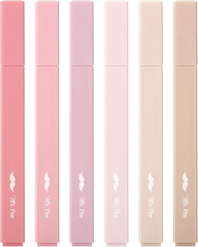 Mr. Pen- Aesthetic Highlighters No Bleed, 6 Pack, Cute Highlighters Assorted by MrPen