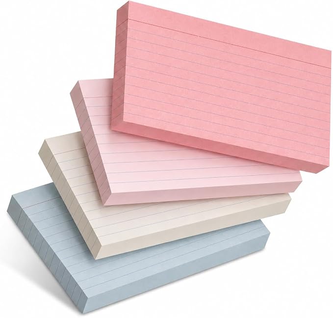 Mr. Pen- Lined Index Cards, 180 Cards, Morandi Colors | Bulk 3x5 Index Cards by MrPen