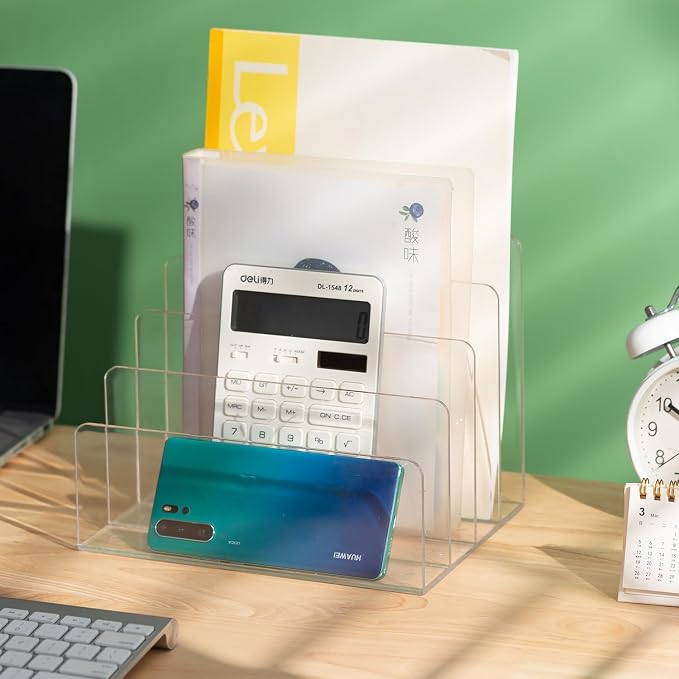 Sooyee File Organizer for Desk, Mail Organizer Countertop, 4-Section File - Image 4