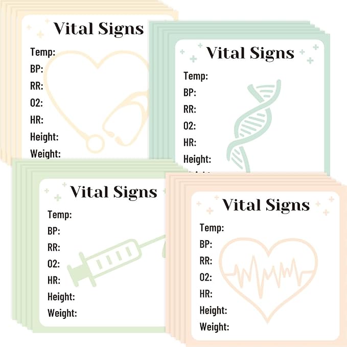 Lovarywow Vital Signs Sticky Notes Gifts, 9 Pack Vitals Notepad 3x3 Inch by Lovarywow