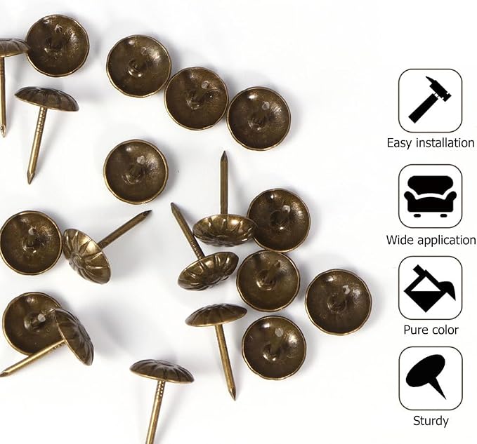 EXCEART 100pcs Decorative Thumb Tacks Push Pins Sofa Furniture Thumbtacks - Image 3