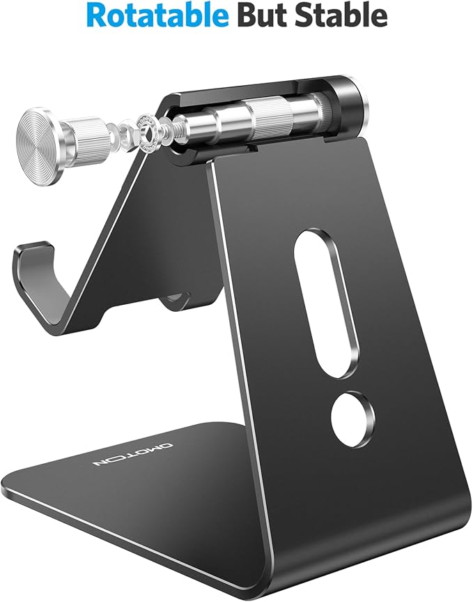 OMOTON Adjustable Cell Phone Stand, C2 Aluminum Desktop Phone Holder Dock - Image 7