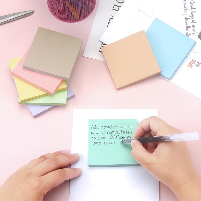 Sticky Notes 3x3inch, 8 Pads Self-Stick Notes, 8 Pastel Multi Colors - Image 7