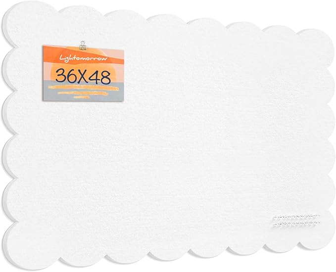Lightomorrow Scalloped Bulletin Board, 48 x 36 Inches Felt Pin Board - Image 9